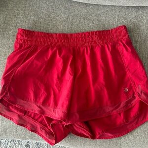 Medium red athleta running shorts